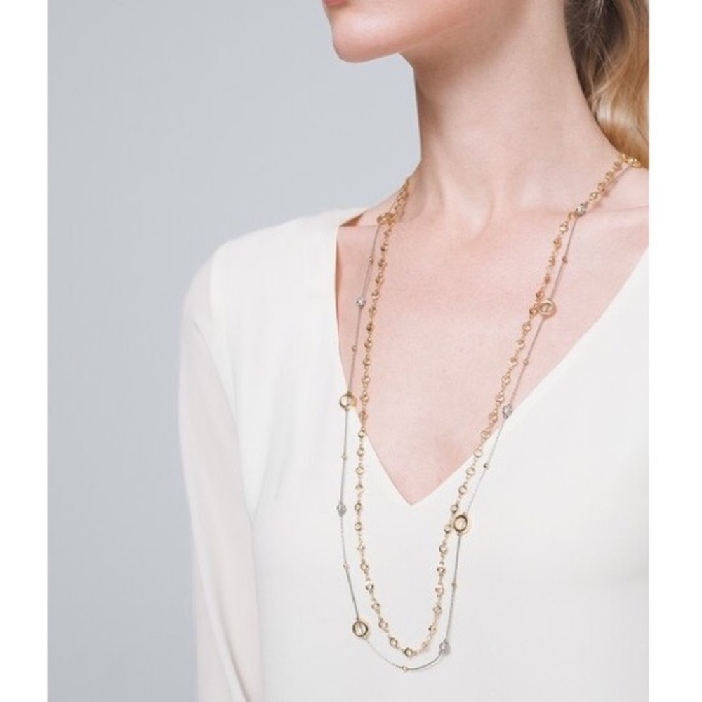 WHBM CONVERTIBLE MIXED METAL NECKLACE